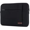 CASEZA Custodia per PC Portatile 13-13.3 Pollici Nero London Borsa per Notebook ASUS dell Microsoft HP Surface Book e Altri - Custodia Resistente all'Acqua per Ultrabook 13 / 13.3 con Due Tasche