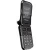 caseroxx Borsa in pelle con clip da cintura per Panasonic KX-TU327 TU328 TU329 TU339 TU349, Funda carcasa vera pelle (con finestra trasparente) in nero