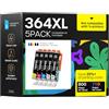 iNKPAD 364XL Cartuccia d'inchiostro Sostituzione per HP 364 XL | Compatibile con HP Photosmart B210c, B110c, B110e, B8550, 7520, Deskjet 3520, 3522, 3524| 5 Pezzi
