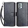 SIENIANLINE Cover per Samsung Galaxy A23 4G/5G PU Pelle Custodia Flip Cubo - Nero