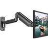 HUANUO Supporto da parete per schermo PC, braccio schermo PC, braccio per monitor da 17-32 pollici, supporto monitor da 8 kg, ergonomico regolabili, VESA 75 mm, 100 mm