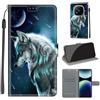 SIENIANLINE Cover per Xiaomi Redmi Note 14 Pro 4G/5G PU Pelle Custodia Flip Lupo