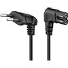 CABLEPELADO - Cavo di Alimentazione IEC-320 a Gomito C7, Sezione 0,75 mm², Compatibile Con Samsung, Philips, LG, Sony Sharp, Panasonic, TV LED, Sky High Tech, PS4, Nero, 75 cm