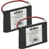 vhbw 2x batteria compatibile con Supertooth Buddy telefono fisso cordless (600mAh, 3,7V, Li-Ion)