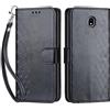 SIENIANLINE Cover per Samsung Galaxy J5 2017 custodia portafoglio Cubo - Nero | 3 scomparti carte, 1 tasca banconote, Chiusura magnetica, Supporto, Pelle PU flip cover per Samsung J5 2017