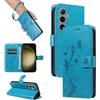 SRISHP Cover per Samsung Galaxy S24 Plus, Magnetica Cover a Libro con Slot per Schede, Custodia in PU Pelle Portafoglio per Galaxy S24 Plus, Blu