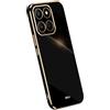 RankOne La Custodia del Telefono è Adatta per HONOR 400 Smart (4G/5G) / HONOR X7d (6.77 Inches), Case per Cellulare in Silicone con Telaio Galvanico - Nero