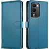 JUNETOP Cover per OPPO A5 (4G/5G) / OPPO A5m, Custodia a Libro Blu Turchese | Portafoglio in Pelle Sintetica con Protezione RFID