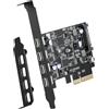 YEELIYA Scheda di espansione PCIe USB 3.2 Gen 2 a 5 porte, scheda di espansione PCIe USB C da 10 Gbps con supporto interno a 15 pin, Windows 11/10/8/7/XP/Vista/Linux per PC desktop