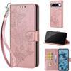 SIENIANLINE Cover per Google Pixel 8 Pro PU Pelle Custodia Flip Oro Rosa | Custodia flip in pelle PU, Chiusura magnetica, Supporto regolabile, Scomparti schede, Protezione totale per Pixel 8 Pro