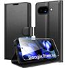 Eirltiy Cover per Google Pixel 9a Portafoglio Pelle PU Premium, Custodia Scomparti Carte Antiurto Protettiva Case con 1 Vetro Temperato, Nero