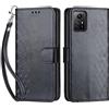SIENIANLINE Cover per Xiaomi Redmi Note 12s 4G custodia portafoglio Cubo - Nero | 3 scomparti carte, 1 tasca banconote, Chiusura magnetica, Supporto, Pelle PU flip cover per Redmi Note 12s 4G