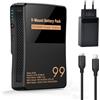 TAVT V Mount/V-Lock Batteria 99 Wh 6700 mAh Mini V-Mount Batteria con PD 100 W USB-C cavo di ricarica rapida e PD 65 W spina per videocamera, fotocamera, monitor di campo, luce video