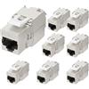 OFFCUP Cat 7 Modulo Keystone Jack, Schermato 500 MHz 10GBase Presa a Muro Ethernet, Montaggio senza Attrezzi Rete, 8 Pezzi