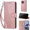 SIENIANLINE Cover per Motorola Moto G86 custodia portafoglio Cubo - Oro Rosa | 3 scomparti carte, 1 tasca banconote, Chiusura magnetica, Supporto, Pelle PU flip cover per Moto G86 Power