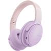 SLuB Cuffie Wireless Over Ear, Cuffie Bluetooth Pieghevoli, Suono Stereo HD, Microfono HD Incorporato, 30H di Riproduzione, Adatto per Telefono, PC, TV, Giochi, Esterno, Ufficio (Viola)