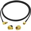 Bingfu Cavo Prolunga SMA Maschio a SMA Femmina ad Angolo Retto RG174 1 m | Cavo Estensione Coassiale Flessibile, per Router Modem SIM, Radioamatore, Homematic CCU2 CC1101, FPV, Autoradio GPS DAB