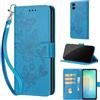 SIENIANLINE Cover per Samsung Galaxy A06 / A07 PU Pelle Custodia Flip Blu