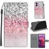 SIENIANLINE Cover per Motorola Moto G24 / E14 custodia portafoglio Gradiente argento | Chiusura magnetica, Scomparti carte, Funzione supporto, Pelle PU flip cover per Moto G04 / G04s