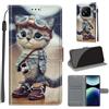 SIENIANLINE Cover per Xiaomi Redmi Note 14 Pro 4G/5G PU Pelle Custodia Flip Gatto