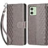 KENHONER Custodia per Motorola Moto G54 5G Cover, Grigio | Portafoglio in Pelle PU Retro, Antiurto Flip, Slot per Schede, Funzione Stand, Chiusura Magnetica
