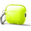 elago Cover Trasparente con Moschettone per AirPods Pro 3 | Compatibile con Ricarica Wireless, Trasparenza Duratura, Antiurto, LED Visibile (Giallo Neon)
