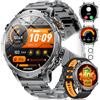 LIGE Smartwatch Uomo 1400mAh Batteria Lunga,1.7 Smart Watch Militare con Torcia LED,Chiamata Bluetooth,120+ Sport,5ATM Impermeabile,Frequenza Cardiaca,Android iOS,2 Caricabatterie, EF24-C