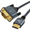 Thsucords Intrecciato Cavo da HDMI a VGA 1M(Maschio a Maschio) compatibile per 720p/1080pComputer,Desktop,Laptop, PC,Monitor,Proiettore
