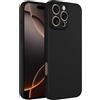 Captor Cover iPhone 16 Pro Max Custodia Colorata in Silicone Liquido, Flessibile, Bordo Rialzato per Schermo e Fotocamera, Morbida Con Microfibra Interna per iPhone 16 Pro Max Cover (Nero)