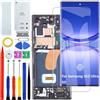 HLYGZX Display Schermo per Samsung S23 Ultra 5G S918B OLED Nero con Cornice | con Impronte Digitali,con kit di riparazione，OLED，HD+ Display，Sostituire lo schermo,schermo Curvo,per Modello:S918B/DS