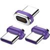 AUFU Connettore Magnetico USB C a 16 Pin [3 Pezzi] Tipo C Adattatore 18W/60W/100W/240W Testa Antipolvere per Cavo di Ricarica