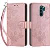 SIENIANLINE Cover per Xiaomi Redmi Note 8 Pro PU Pelle Custodia Flip Oro Rosa
