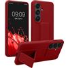 kwmobile 1x Custodia Compatibile con Samsung Galaxy S26 - Cover Supporto Dita - Back Case per Smartphone - Protezione Gommata rosso rabarbaro