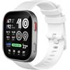 GIOPUEY Cinturini Compatibile con Amazfit Bip Max, Morbido Silicone Cinturino [Resistente all'Usura] [Traspirante] - White