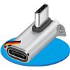 Sonero Spina USB-C su presa USB-C ruotata/angolata di 90°, adattatore, adattatore USB-C, 240W, 8K60Hz, alloggiamento in alluminio, argento