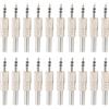 Greluma 20 PZ Spina Stereo da 3,5mm, Connettore Jack Maschio TRS da 1/8, Connettore Cavo Audio a Saldare a 3 Poli da 3,5mm per Cuffie Riparazione Auricolari