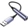 MOSWAG Adattatore Audio USB a Jack 6.35mm USB A Maschio a Femmina 6.35 mm