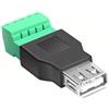 CABLEPELADO Connettore USB Tipo A | Connessione Viti Terminale | 5 Pin | USB 2.0 | Tensione nominale 30 V | Adatto per ricarica e trasferimento | Femmina.