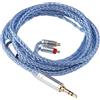 Linsoul Tripowin Zonie IEM Cavo, 16 Core Placcato Argento Cordoni Aggiornati, 1.25m SPC in Ear Monitor Cavi per 7hz Zero:2 Orchestra Lite Cadenza Hype4 Supermix4(2pin 0.78mm, 3.5mm)(Blu)