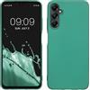 kwmobile Custodia Compatibile con Samsung Galaxy A05s Cover - Back Case Morbida - Protezione in Silicone TPU Effetto Metallizzato verde metallizzato