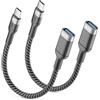 deleyCON 2x Adattatore USB C a USB 3.0 OTG Tipo-C Connettore a Presa A - Collegamento per iPhone 17/16/15, Galaxy S26/S25/S24, A56, A17, A16, A26, Xiaomi, Pixel, MacBook, iPad, Notebook ecc.