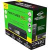 DM-Digital Digiquest Twin Tuner Rec Decoder DVB-T2 HEVC H.265 Chipset 10bit, TV Digitale Terrestre 2024, Full HD FTA, USB, HDMI, SCART, Ethernet LAN RJ-45, Telecomando 2 in 1, Nero, Metallo