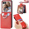 Ysnzaq Cover Portafoglio per Motorola Razr 70 Ultra /60 Ultra ZHQ Orange | Flip Custodia in Pelle PU Slim Bumper Caso, Porta Carte, 360° Girevole Supporto ad Anello, Antiurto AntiGraffio Cover