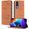 XINYEXIN Custodia per Vivo V70 FE 5G, Cover a Libro in Pelle PU con Blocco RFID, Slot per Carte, Supporto, Protezione Completa Antiurto - Marrone