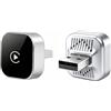 Generico Adattatore CarPlay Wireless e Android Auto Wireless, USB-C/USB-A Plug & Play, Convertitore da Cablato a Wireless, WiFi 2.4G/5G, Connessione Automatica, per iPhone iOS 10+ e Android 11+, Argento