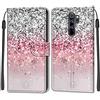 SIENIANLINE Cover per Xiaomi Redmi Note 8 Pro PU Pelle Custodia Flip Rosa