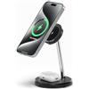 nongxiang Caricabatterie wireless magnetico 2 in 1, Stazione di ricarica induttiva per iPhone, caricatore wireless 15W, compatibile con iPhone 12/13/14/15/16, compatibile con AirPods 3/2/Pro (no adattatore)