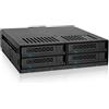 ICY DOCK ExpressCage MB324SP-1B - 4 x 2,5 SATA/SAS HDD/SSD con vassoi senza viti in alloggiamento da 5,25