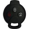 Lage Guscio per Telecomando Smart Mercedes Benz in Silicone Cover Chiave a 3 tasti (vedere compatibilità nelle foto) Versione 451 ForTwo ForFour Roadster Crossblade City Coupe City (NERO)