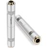 Togconn Connettore jack TRS/TS da 6,35 mm femmina a femmina (2 pezzi), connettore adattatore TRS stereo da 6,35 mm e TS mono jack da 6,35 mm, convertitore di genere per amplificatore, altoparlante, suono